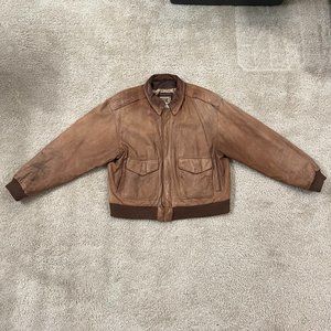 Vintage G-III Leather Jacket Bomber Mens Size Medium Brown Coat